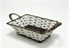 White brown rubber with gold thread square ear-pulling storage basin, fruit and snack basket, bread basket, toy storage basket, supermarket gift packaging basket, souvenir packaging basket, kitchen sauce storage basket, vegetable basket, tissue paper storage basket, cosmetics basket Specification image